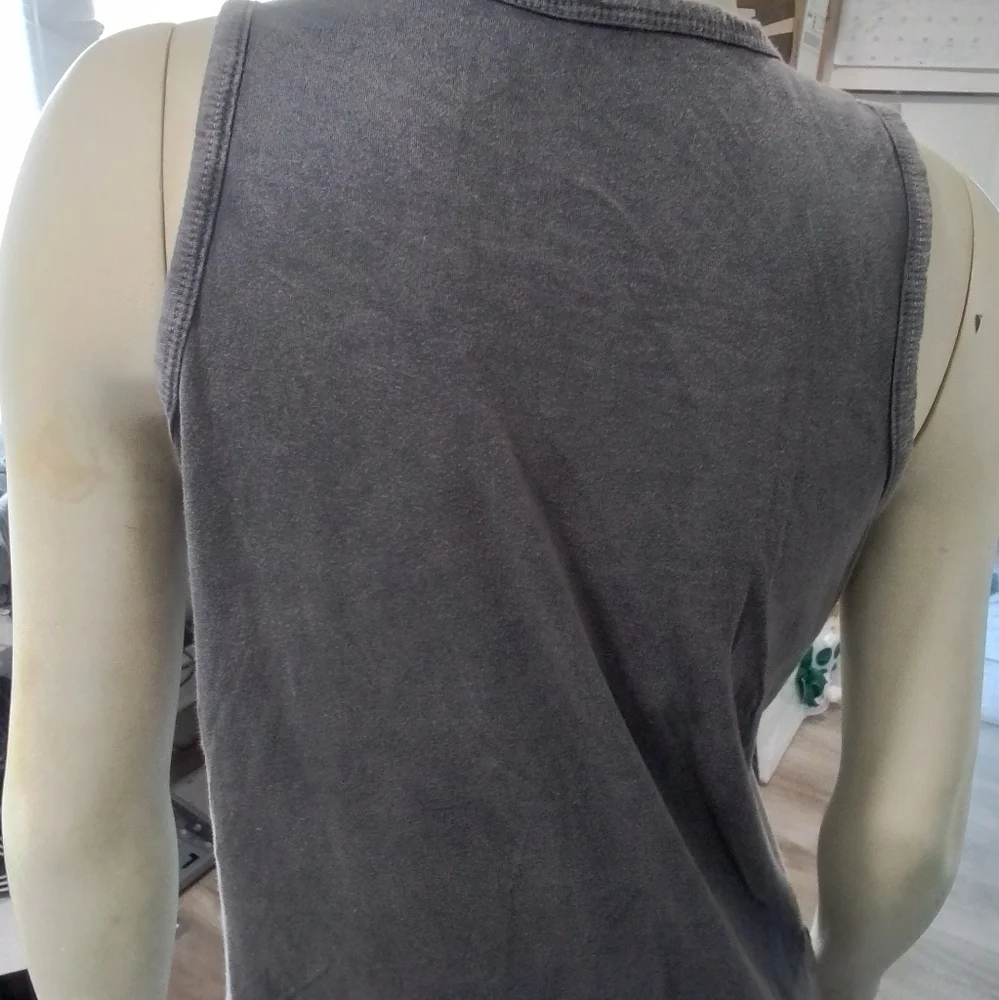 NEW Mineral Wash Gray Tank Sleeveless Shirt Dress - Picture 8 of 17